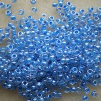 Hochwertige Glasperlen, Rocailles, 2,6 mm / 25 g * Farbeinzug blau Bild 1