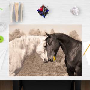 Schreibtischunterlage – Pferdeliebe – 60 x 40 cm – Schreibunterlage für Kinder aus erstklassigem Premium Vinyl – Made in Bild 1