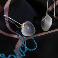 Ohrhänger „Herzen“ aus Bergkristall, 925 Silber und zis. Käppchen, Bild 1
