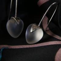 Ohrhänger „Herzen“ aus Bergkristall, 925 Silber und zis. Käppchen, Bild 2
