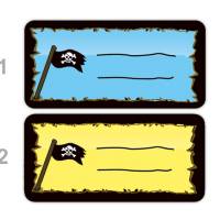 24 Heftaufkleber | Pirat - Schulaufkleber zum selbstbeschriften - 3,0 x 6,5 cm Bild 2