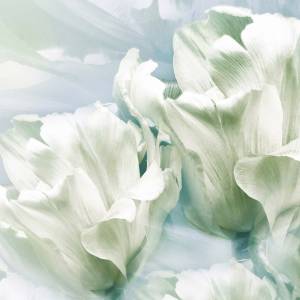 Schreibtischunterlage XXL – Romantische weiße Tulpen – 100 x 50 cm – Schreibunterlage für Kinder aus erstklassigem Premi Bild 2