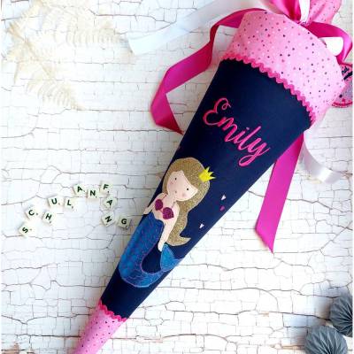 Schultüte aus Stoff Nixe / Meerjungfrau