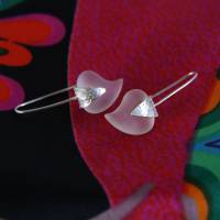 Ohrhänger „swinging heart“ aus Bergkristall, 925 Silber zis. Käppchen, Bild 2