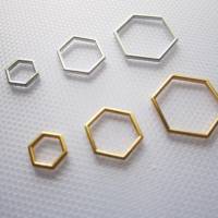 6x Verbinder Hexagon Sechseck 2 Farben, 3 Größen zur Auswahl für Schmuckherstellung, stricken, häkeln Bild 2