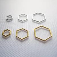 6x Verbinder Hexagon Sechseck 2 Farben, 3 Größen zur Auswahl für Schmuckherstellung, stricken, häkeln Bild 3