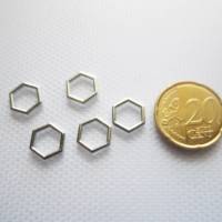 6x Verbinder Hexagon Sechseck 2 Farben, 3 Größen zur Auswahl für Schmuckherstellung, stricken, häkeln Bild 4