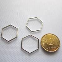 6x Verbinder Hexagon Sechseck 2 Farben, 3 Größen zur Auswahl für Schmuckherstellung, stricken, häkeln Bild 6
