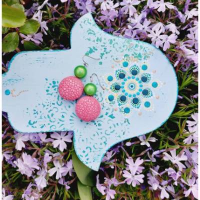 Rochenleder-Ohrringe "Frühlingssorbet"