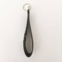 Schwarzer LEDER Schlüsselanhänger Schlüsselband mit silbernen laufenden Pferd Bild 3