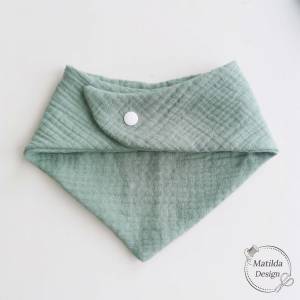 Personalisiertes Halstuch mit Namen - Musselin - verschiedene Farben und Größen - meergrün Bild 5