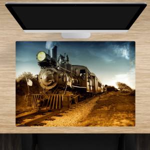 Schreibtischunterlage – Lokomotive schwarz – 70 x 50 cm – Schreibunterlage für Kinder aus erstklassigem Premium Vinyl – Bild 1
