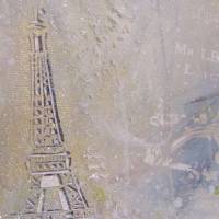 FRÜHLING IN PARIS - Shabby chic / Mixed media Bild mit Strukturpaste und Glitter 60cmx60cm Bild 7