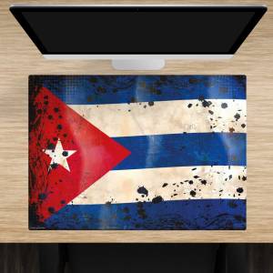 Schreibtischunterlage – Flagge Kuba retro – 70 x 50 cm – Schreibunterlage für Kinder aus erstklassigem Premium Vinyl – M Bild 1