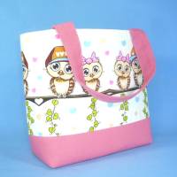 Kindertasche mit einem süßen Eulenpaar  / Kindergartentasche / Kita Tasche Bild 3