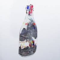 Treibholz Mobile mit Glasflasche, lustiges Geschenk, Traumfänger, Fensterdeko, Gartendekoration, geschmolzene Glasflasch Bild 8