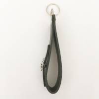 Schwarzer LEDER Schlüsselanhänger Schlüsselband mit silberner Fleur de Lis Bild 3