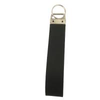 Schwarzer LEDER Schlüsselanhänger Schlüsselband mit silberner Fleur de Lis Bild 4