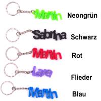 Schlüsselanhänger mit Wunschnamen in verspielter Schrift hergestellt mit dem 3D Drucker Bild 3