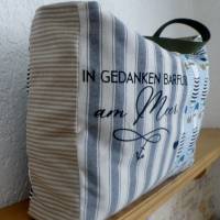 Shopper Bag  / Canvastasche / Yogatasche / Weekender / Strandtasche / Baumwolltasche / gefüttert / Blau / Bunt Bild 2