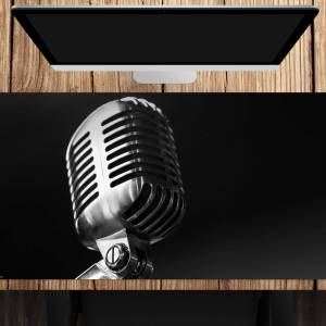 Schreibtischunterlage XXL – Elvis Mikrofon Rockabilly – 100 x 50 cm – Schreibunterlage für Kinder aus erstklassigem Prem Bild 1