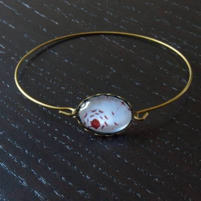 Armreif Cabochon Glas Pusteblume bronze Armband