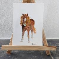 Postkarte Aquarell Pony Bild 4