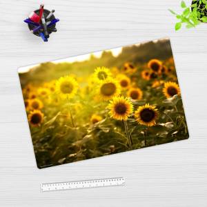 Schreibtischunterlage – Sonnenblumenfeld – 60 x 40 cm – Schreibunterlage für Kinder aus erstklassigem Premium Vinyl – Ma Bild 3