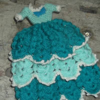 Vintage Barbie Kleid gehäkelt Häkelkleid Kleidung Handarbeit 70er Jahre