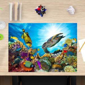 Schreibtischunterlage – Unterwasserwelt – 60 x 40 cm – Schreibunterlage für Kinder aus erstklassigem Premium Vinyl – Mad Bild 1