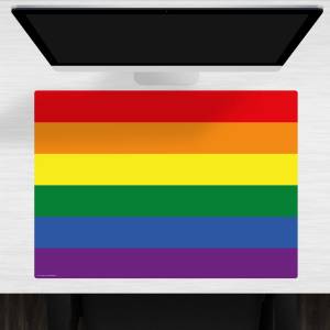 Schreibtischunterlage – Flagge Regenbogen – 70 x 50 cm – Schreibunterlage für Kinder aus erstklassigem Premium Vinyl – M Bild 1