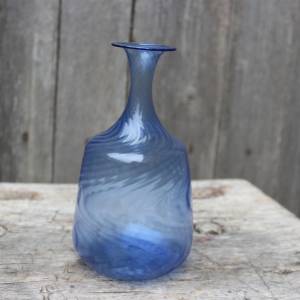 filigrane Vase blaues Glas mundgeblasen Lauscha 70er Jahre Vintage DDR Bild 1