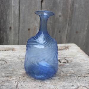 filigrane Vase blaues Glas mundgeblasen Lauscha 70er Jahre Vintage DDR Bild 2