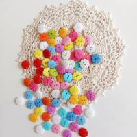 Kleiner Blümchenknopf, viele Farben, 13 mm, 50Stück, für Kinderkleidung, Häkeln, Stricken, Basteln Bild 1
