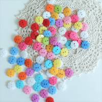Kleiner Blümchenknopf, viele Farben, 13 mm, 50Stück, für Kinderkleidung, Häkeln, Stricken, Basteln Bild 4