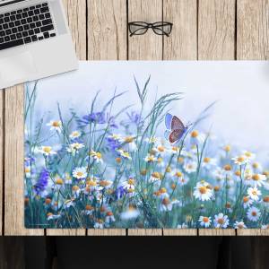 Schreibtischunterlage –  Wiesenblumen – 60 x 40 cm – Schreibunterlage für Erwachsene aus erstklassigem Premium Vinyl – M Bild 1