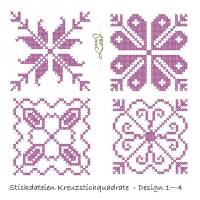 Stickdatei Kreuzstich Design 1 - 4 Bild 1