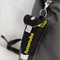 Desinfektionsmittel Anhänger Handgeltasche PUTZETUBE Neon-Gelb | für 50ml + 100ml Flaschen | RÄUBERKIND Bild 2