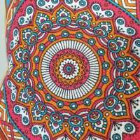 Schultertasche Handtasche Stoff/Kunstleder orange Mandala bunt Bild 4