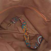 Schultertasche Handtasche Stoff/Kunstleder orange Mandala bunt Bild 6