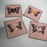 .Motiv-Label Butterfly Label/Patches aus Snappap 4 Stk. Bild 1