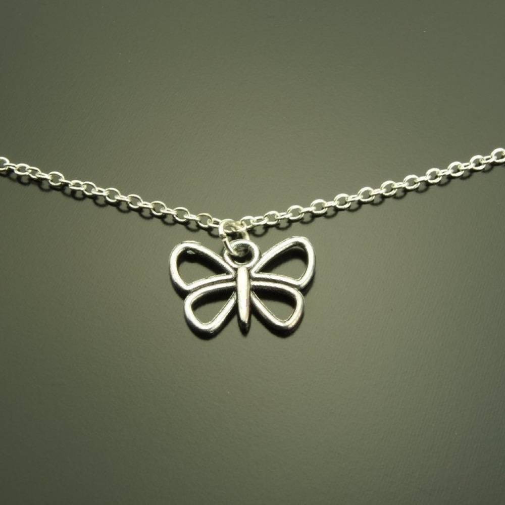 Armreifen Kette Anhänger Schmetterling Bettelkette