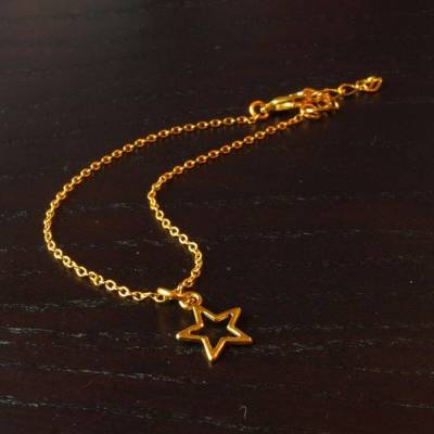 Armreifen Kette Anhänger Stern gold Bettelkette #2