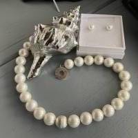 Klassisch moderne weiße Perlenkette,Moderne Perlenkette,Brautschmuck,extravagante weiße Perlenkette,Perlenschmuck, Bild 1