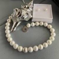 Klassisch moderne weiße Perlenkette,Moderne Perlenkette,Brautschmuck,extravagante weiße Perlenkette,Perlenschmuck, Bild 2