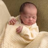 Babydecke, gestrickt, handgefertigt, aus Bio-Baumwolle, ca. 100 x 100 cm, wollweiß Bild 1