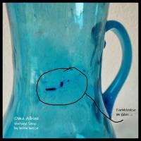Antike GLASVASE / KRUG - Biedermeier - Mundgeblasen in türkisblau Bild 10