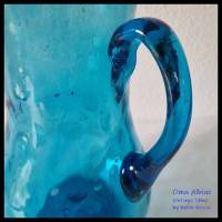 Antike GLASVASE / KRUG - Biedermeier - Mundgeblasen in türkisblau Bild 5