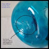 Antike GLASVASE / KRUG - Biedermeier - Mundgeblasen in türkisblau Bild 9