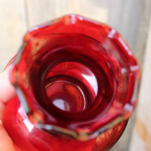 2er Set rubinrote Vasen Anchor Hocking Glas mundgeblasen  70er Jahre Vintage USA Bild 5